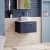 Nuie Arno Wall Hung 1-Drawer Vanity Unit with Carrera Marble Worktop 600mm Wide - Midnight Blue | Thumbnail Image