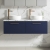 Nuie Arno Wall Hung 2-Drawer Vanity Unit with Carrera Marble Worktop 1200mm Wide - Midnight Blue | Thumbnail Image