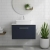 Nuie Arno Wall Hung 1-Drawer Vanity Unit with Sparkling White Worktop 600mm Wide - Midnight Blue | Thumbnail Image