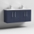Nuie Arno Wall Hung 4-Door Vanity Unit with Double Polymarble Basin 1200mm Wide - Midnight Blue | Thumbnail Image