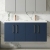 Nuie Arno Wall Hung 4-Door Vanity Unit with Double Polymarble Basin 1200mm Wide - Midnight Blue | Thumbnail Image
