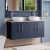 Nuie Arno Wall Hung 4-Door Vanity Unit with Bellato Grey Worktop 1200mm Wide - Midnight Blue | Thumbnail Image