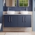 Nuie Arno Wall Hung 4-Door Vanity Unit with Bellato Grey Worktop 1200mm Wide - Midnight Blue | Thumbnail Image