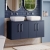 Nuie Arno Wall Hung 4-Door Vanity Unit with Worktop 1200mm Wide - Midnight Blue | Thumbnail Image