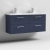 Nuie Arno Wall Hung 4-Drawer Vanity Unit with Double Polymarble Basin 1200mm Wide - Midnight Blue | Thumbnail Image