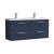 Nuie Arno Wall Hung 4-Drawer Vanity Unit with Double Polymarble Basin 1200mm Wide - Midnight Blue | Thumbnail Image