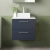 Nuie Arno Wall Hung 2-Drawer Vanity Unit with Carrera Marble Worktop 600mm Wide - Midnight Blue | Thumbnail Image