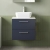 Nuie Arno Wall Hung 2-Drawer Vanity Unit with Sparkling White Worktop 600mm Wide - Midnight Blue | Thumbnail Image
