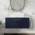 Nuie Arno Wall Hung 1-Drawer Vanity Unit with Carrera Marble Worktop 800mm Wide - Midnight Blue | Thumbnail Image