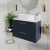 Nuie Arno Wall Hung 2-Drawer Vanity Unit with Sparkling White Worktop 800mm Wide - Midnight Blue | Thumbnail Image