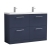 Nuie Arno Floor Standing 4-Drawer Vanity Unit with Double Ceramic Basin 1200mm Wide - Midnight Blue | Thumbnail Image