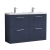 Nuie Arno Floor Standing 4-Drawer Vanity Unit with Worktop 1200mm Wide - Midnight Blue | Thumbnail Image