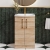 Nuie Arno Floor Standing 2-Door Vanity Unit with Basin-4 500mm Wide - Bleached Oak | Thumbnail Image