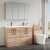 Nuie Arno Floor Standing 4-Door Vanity Unit with Double Polymarble Basin 1200mm Wide - Bleached Oak | Thumbnail Image