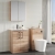 Nuie Arno Floor Standing 2-Door Vanity Unit with Basin 4 600mm Wide - Bleached Oak | Thumbnail Image