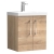 Nuie Arno Wall Hung 2-Door Vanity Unit with Basin-1 500mm Wide - Bleached Oak | Thumbnail Image