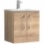 Nuie Arno Wall Hung 2-Door Vanity Unit with Basin-4 500mm Wide - Bleached Oak | Thumbnail Image