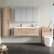 Nuie Arno Wall Hung 2-Drawer Vanity Unit with Double Ceramic Basin 1200mm Wide - Bleached Oak | Thumbnail Image