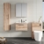 Nuie Arno Wall Hung 1-Drawer Vanity Unit with Basin-4 600mm Wide - Bleached Oak | Thumbnail Image