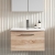 Nuie Arno Wall Hung 1-Drawer Vanity Unit with Basin-4 600mm Wide - Bleached Oak | Thumbnail Image