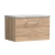 Nuie Arno Wall Hung 1-Drawer Vanity Unit with Bellato Grey Worktop 600mm Wide - Bleached Oak | Thumbnail Image