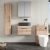 Nuie Arno Wall Hung 1-Drawer Vanity Unit with Carrera Marble Worktop 600mm Wide - Bleached Oak | Thumbnail Image