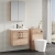 Nuie Arno Wall Hung 2-Door Vanity Unit with Basin-1 600mm Wide - Bleached Oak | Thumbnail Image