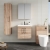 Nuie Arno Wall Hung 2-Door Vanity Unit with Basin-3 600mm Wide - Bleached Oak | Thumbnail Image