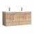 Nuie Arno Wall Hung 4-Door Vanity Unit with Double Ceramic Basin 1200mm Wide - Bleached Oak | Thumbnail Image