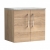 Nuie Arno Wall Hung 2-Door Vanity Unit with Bellato Grey Worktop 600mm Wide - Bleached Oak | Thumbnail Image