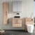 Nuie Arno Wall Hung 2-Door Vanity Unit with Bellato Grey Worktop 600mm Wide - Bleached Oak | Thumbnail Image