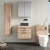 Nuie Arno Wall Hung 2-Door Vanity Unit with Carrera Marble Worktop 600mm Wide - Bleached Oak | Thumbnail Image
