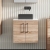 Nuie Arno Wall Hung 2-Door Vanity Unit with Carrera Marble Worktop 600mm Wide - Bleached Oak | Thumbnail Image