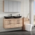 Nuie Arno Wall Hung 4-Door Vanity Unit with Worktop 1200mm Wide - Bleached Oak | Thumbnail Image