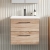 Nuie Arno Wall Hung 2-Drawer Vanity Unit with Basin-1 600mm Wide - Bleached Oak