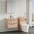 Nuie Arno Wall Hung 2-Drawer Vanity Unit with Basin-2 600mm Wide - Bleached Oak