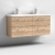 Nuie Arno Wall Hung 4-Drawer Vanity Unit with Double Ceramic Basin 1200mm Wide - Bleached Oak | Thumbnail Image