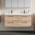Nuie Arno Wall Hung 4-Drawer Vanity Unit with Double Ceramic Basin 1200mm Wide - Bleached Oak | Thumbnail Image