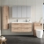 Nuie Arno Wall Hung 4-Drawer Vanity Unit with Double Ceramic Basin 1200mm Wide - Bleached Oak | Thumbnail Image