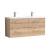 Nuie Arno Wall Hung 4-Drawer Vanity Unit with Double Ceramic Basin 1200mm Wide - Bleached Oak | Thumbnail Image