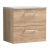 Nuie Arno Wall Hung 2-Drawer Vanity Unit with Bellato Grey Worktop 600mm Wide - Bleached Oak | Thumbnail Image