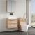 Nuie Arno Wall Hung 2-Drawer Vanity Unit with Worktop 600mm Wide - Bleached Oak | Thumbnail Image