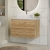 Nuie Arno Wall Hung 2-Drawer Vanity Unit with Bellato Grey Worktop 800mm Wide - Bleached Oak | Thumbnail Image
