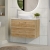 Nuie Arno Wall Hung 2-Drawer Vanity Unit with Carrera Marble Worktop 800mm Wide - Bleached Oak | Thumbnail Image