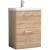 Nuie Arno Floor Standing 2-Drawer Vanity Unit with Basin-1 600mm Wide - Bleached Oak | Thumbnail Image