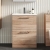 Nuie Arno Floor Standing 2-Drawer Vanity Unit with Basin-2 600mm Wide - Bleached Oak | Thumbnail Image