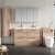 Nuie Arno Floor Standing 4-Drawer Vanity Unit with Double Polymarble Basin 1200mm Wide - Bleached Oak | Thumbnail Image