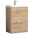 Nuie Arno Floor Standing 2-Drawer Vanity Unit with Basin-3 600mm Wide - Bleached Oak | Thumbnail Image