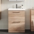 Nuie Arno Floor Standing 2-Drawer Vanity Unit with Basin-3 600mm Wide - Bleached Oak | Thumbnail Image