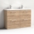 Nuie Arno Floor Standing 4-Drawer Vanity Unit with Double Ceramic Basin 1200mm Wide - Bleached Oak | Thumbnail Image